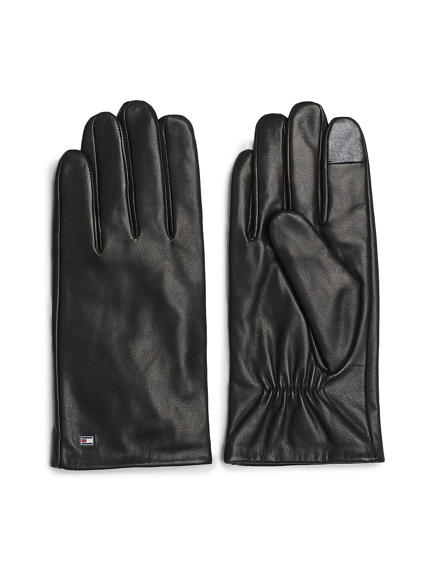 Tommy Hilfiger - ESSENTIAL FLAG LEATHER GLOVES - nach anlass kaufen - black - 0
