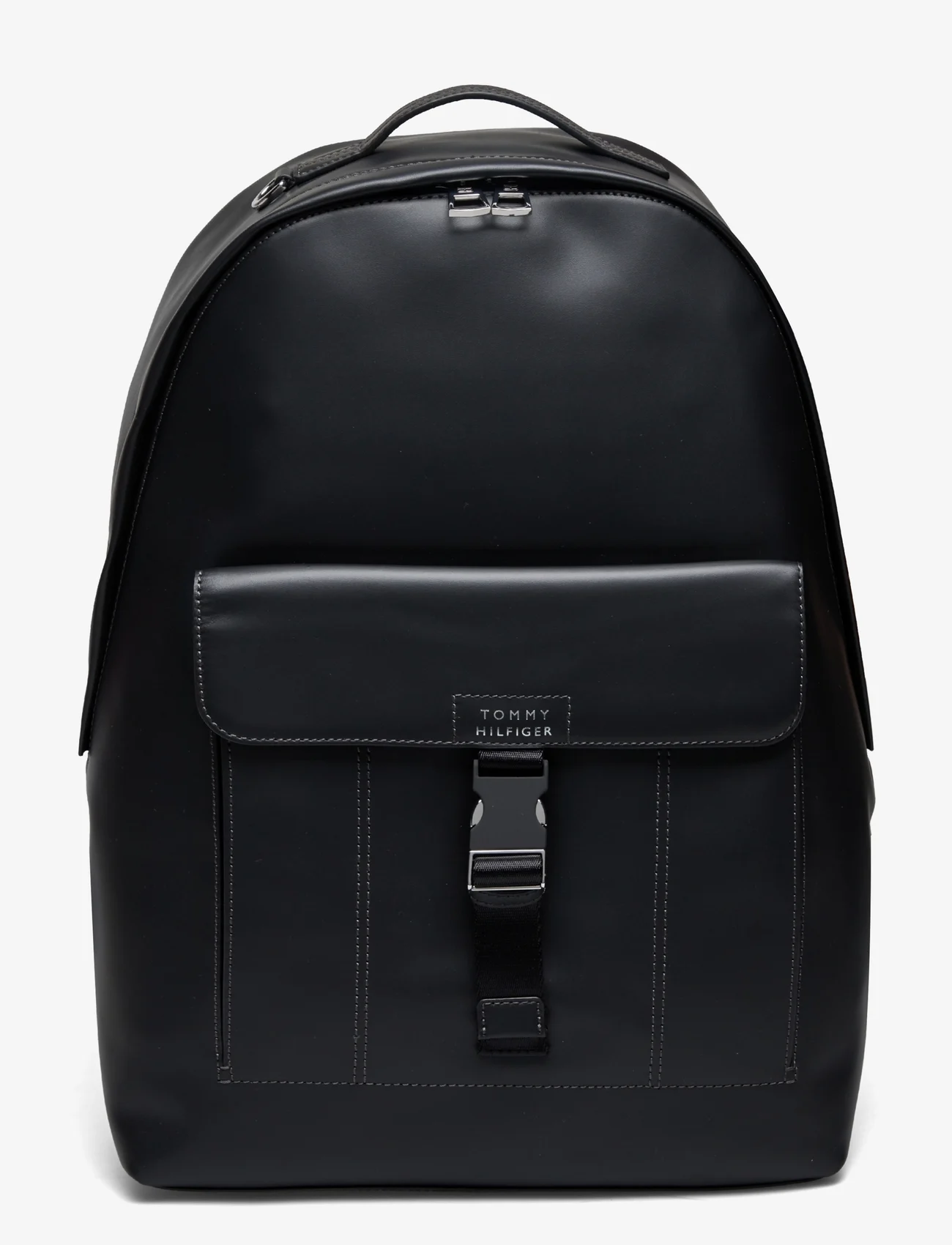 Tommy Hilfiger - TH SPW LEATHER BACKPACK - plecaki - black - 0