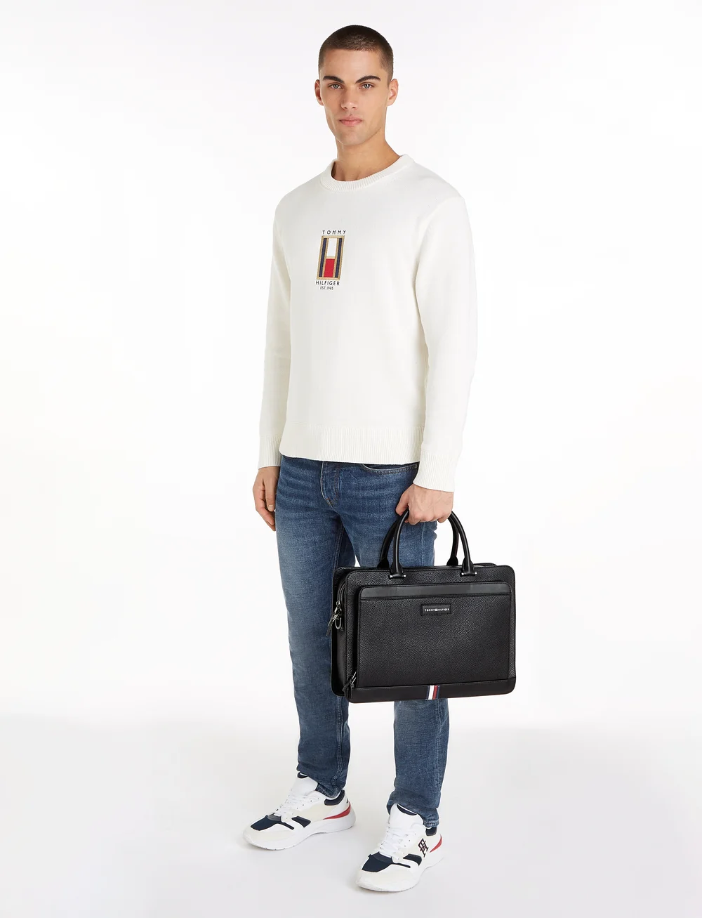 Tommy hilfiger business leather computer bag sale
