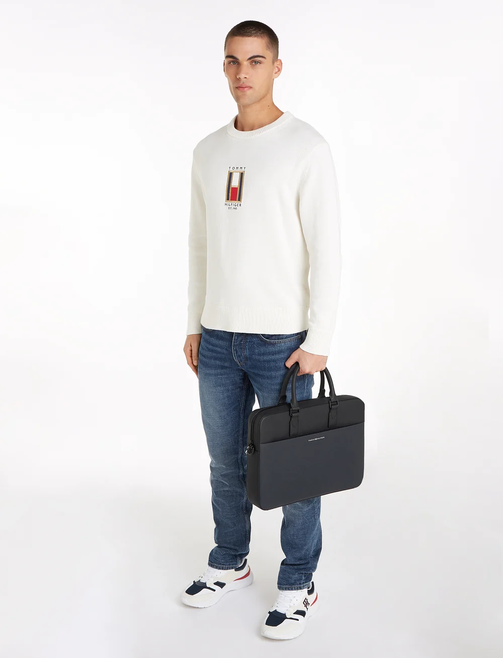 Tommy hilfiger business leather computer bag hotsell
