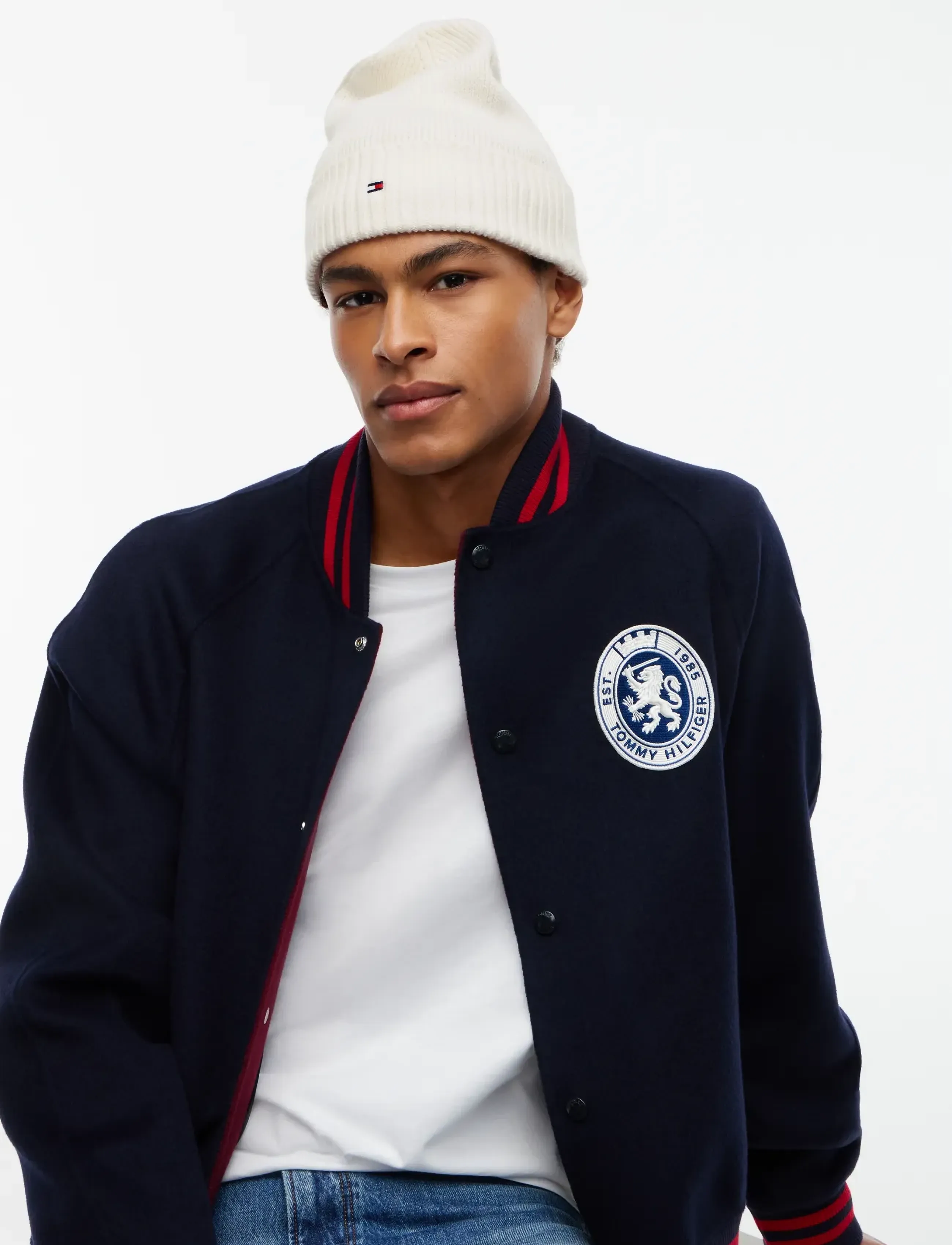 Tommy Hilfiger - TH FLAG PIMA COTTON BEANIE - shop by occasion - ivory petal - 2