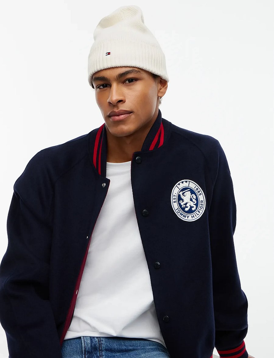 Tommy Hilfiger - TH FLAG PIMA COTTON BEANIE - shop by occasion - ivory petal - 2