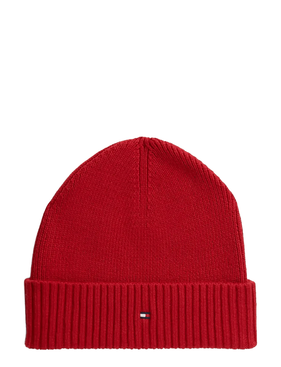 Tommy Hilfiger - TH FLAG PIMA COTTON BEANIE - nach anlass kaufen - medium red - 0