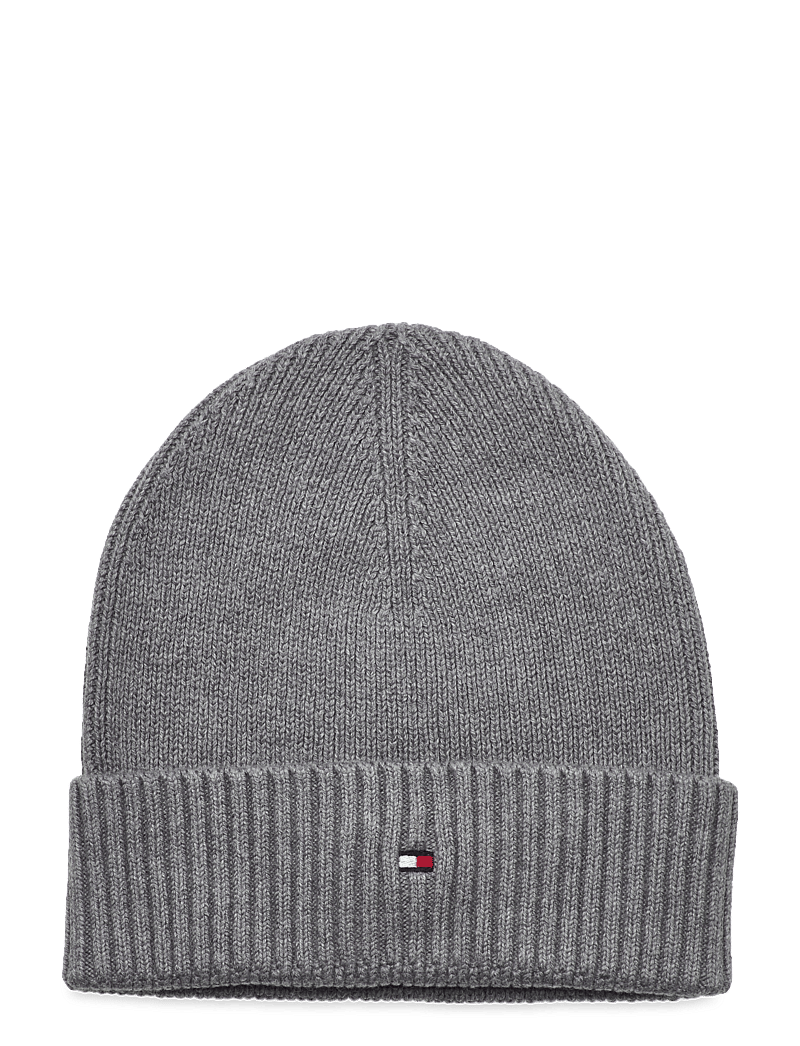 Tommy Hilfiger - TH FLAG PIMA COTTON BEANIE - mössor & kepsar - mid grey heather - 1
