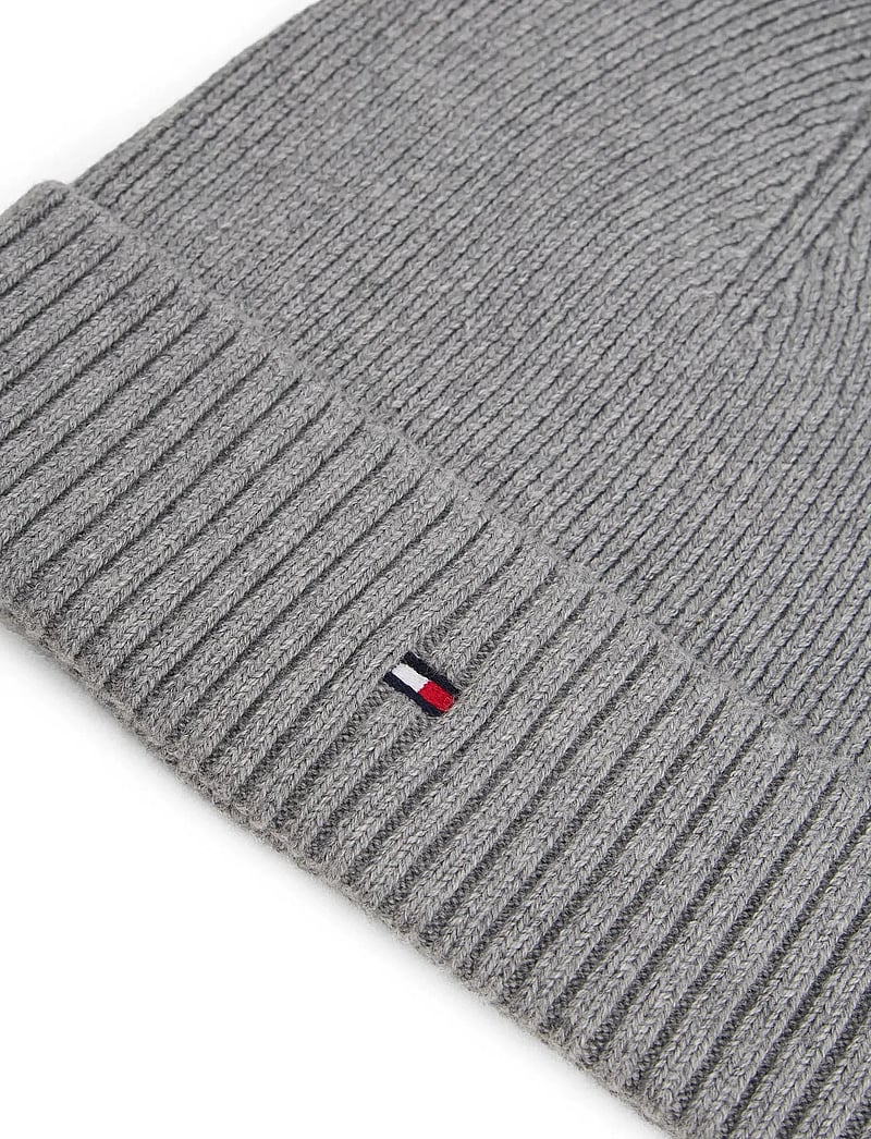 Tommy Hilfiger - TH FLAG PIMA COTTON BEANIE - mössor & kepsar - mid grey heather - 3