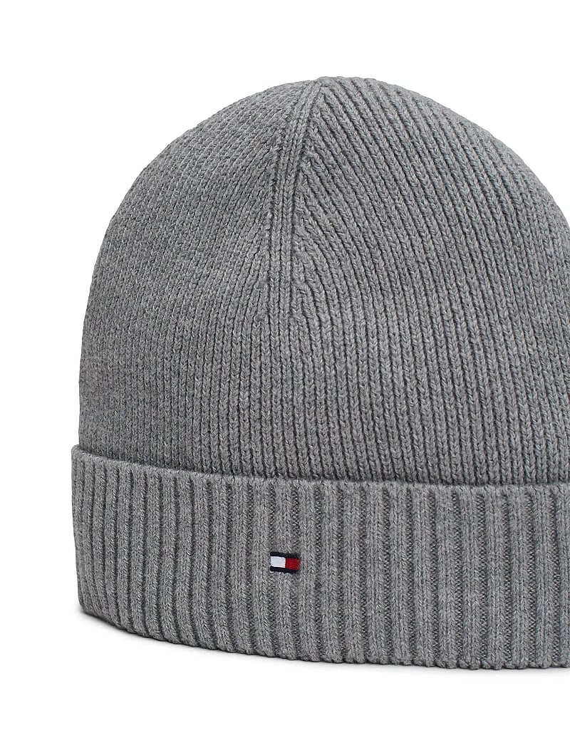 Tommy Hilfiger - TH FLAG PIMA COTTON BEANIE - mössor & kepsar - mid grey heather - 4