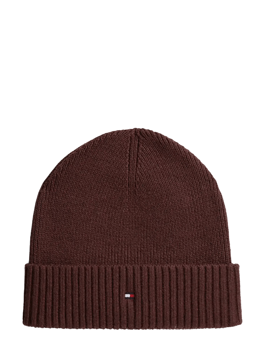 Tommy Hilfiger - TH FLAG PIMA COTTON BEANIE - osta olukorra järgi - red wine melange - 0