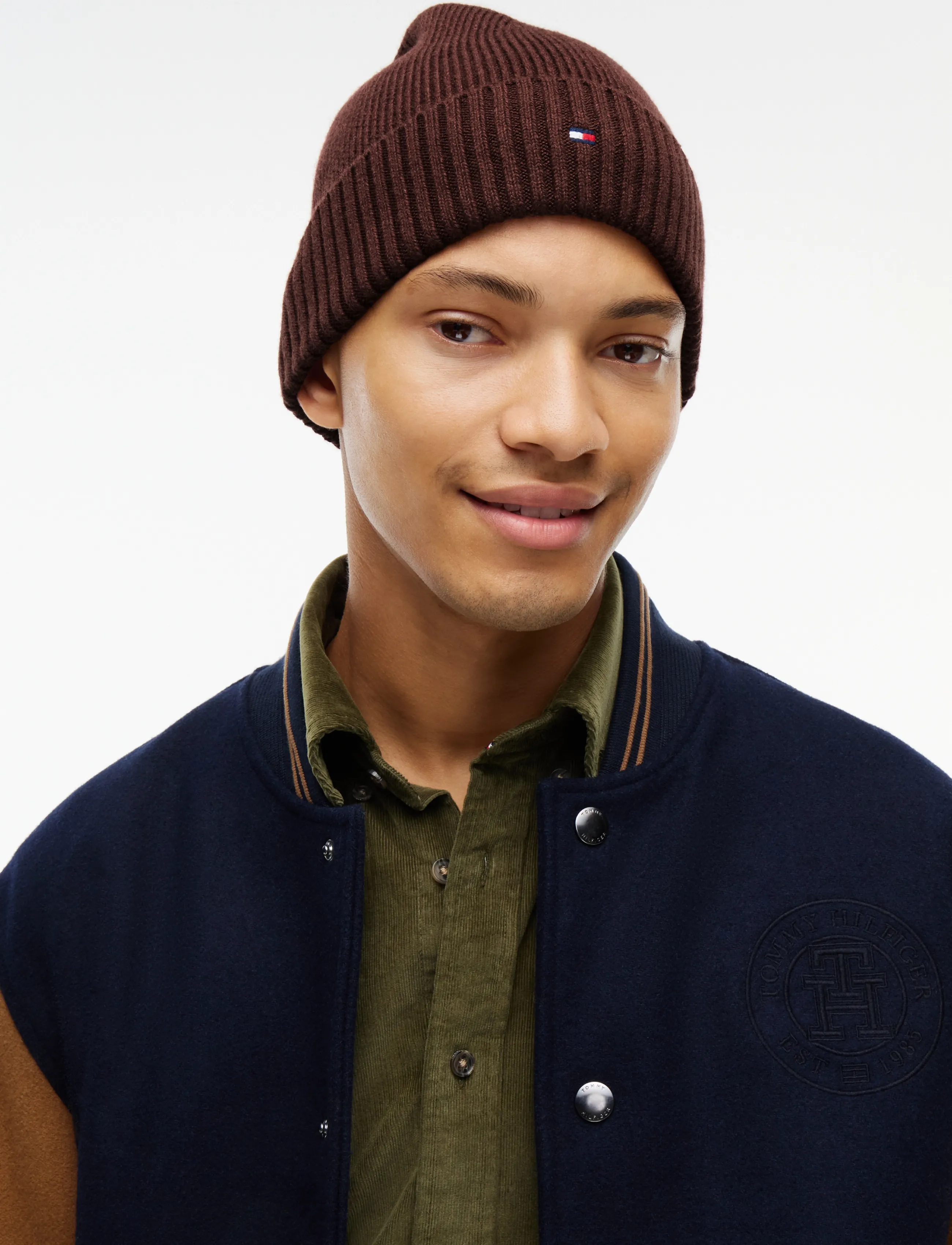 Tommy Hilfiger - TH FLAG PIMA COTTON BEANIE - red wine melange - 2