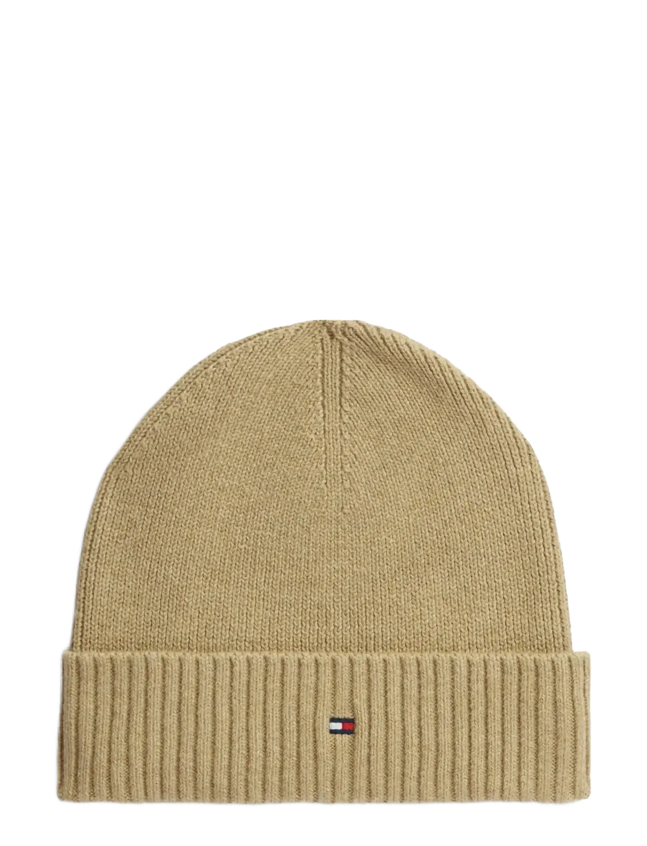 Tommy Hilfiger TH FLAG PIMA COTTON BEANIE - Mützen - SAFARI CANVAS MELANGE / beige