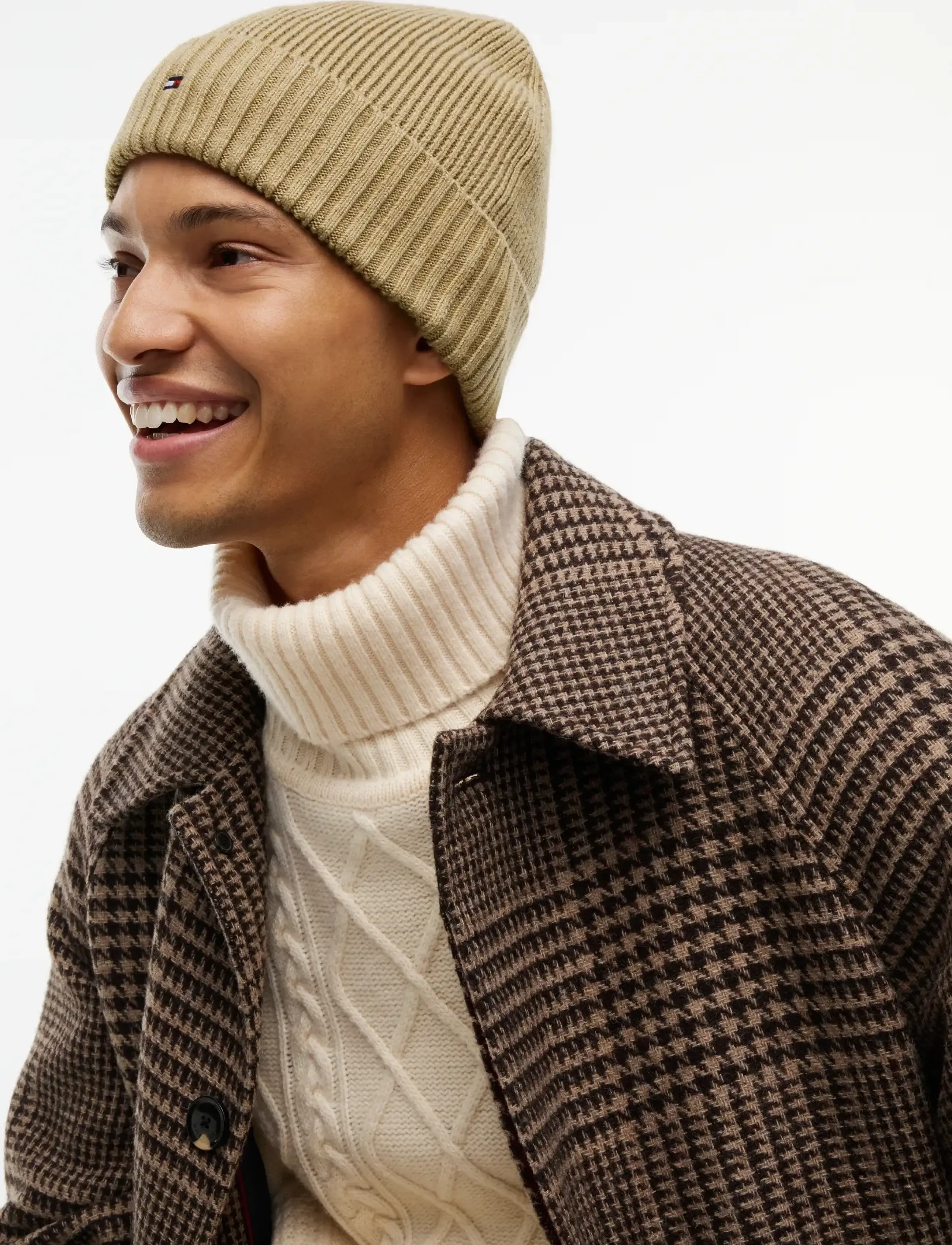 Tommy Hilfiger - TH FLAG PIMA COTTON BEANIE - nach anlass kaufen - safari canvas melange - 2
