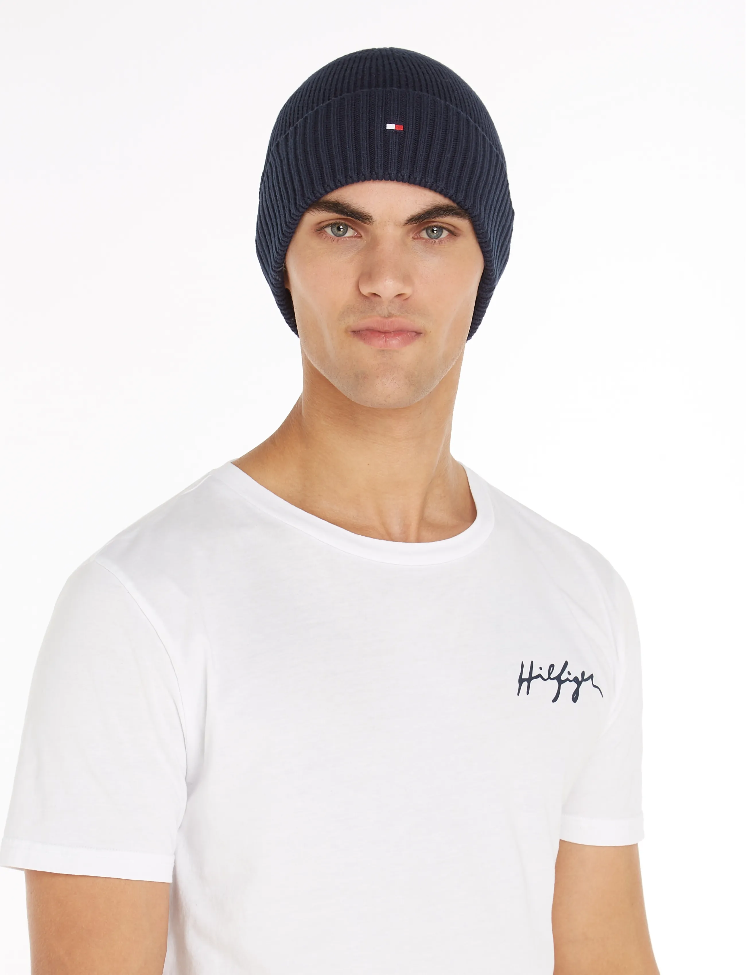 Tommy Hilfiger TH FLAG PIMA COTTON BEANIE - Accessories - SPACE BLUE / navy