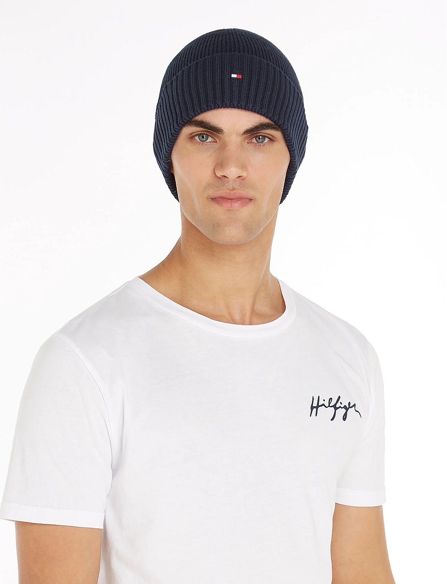 Tommy Hilfiger - TH FLAG PIMA COTTON BEANIE - osta olukorra järgi - space blue - 0