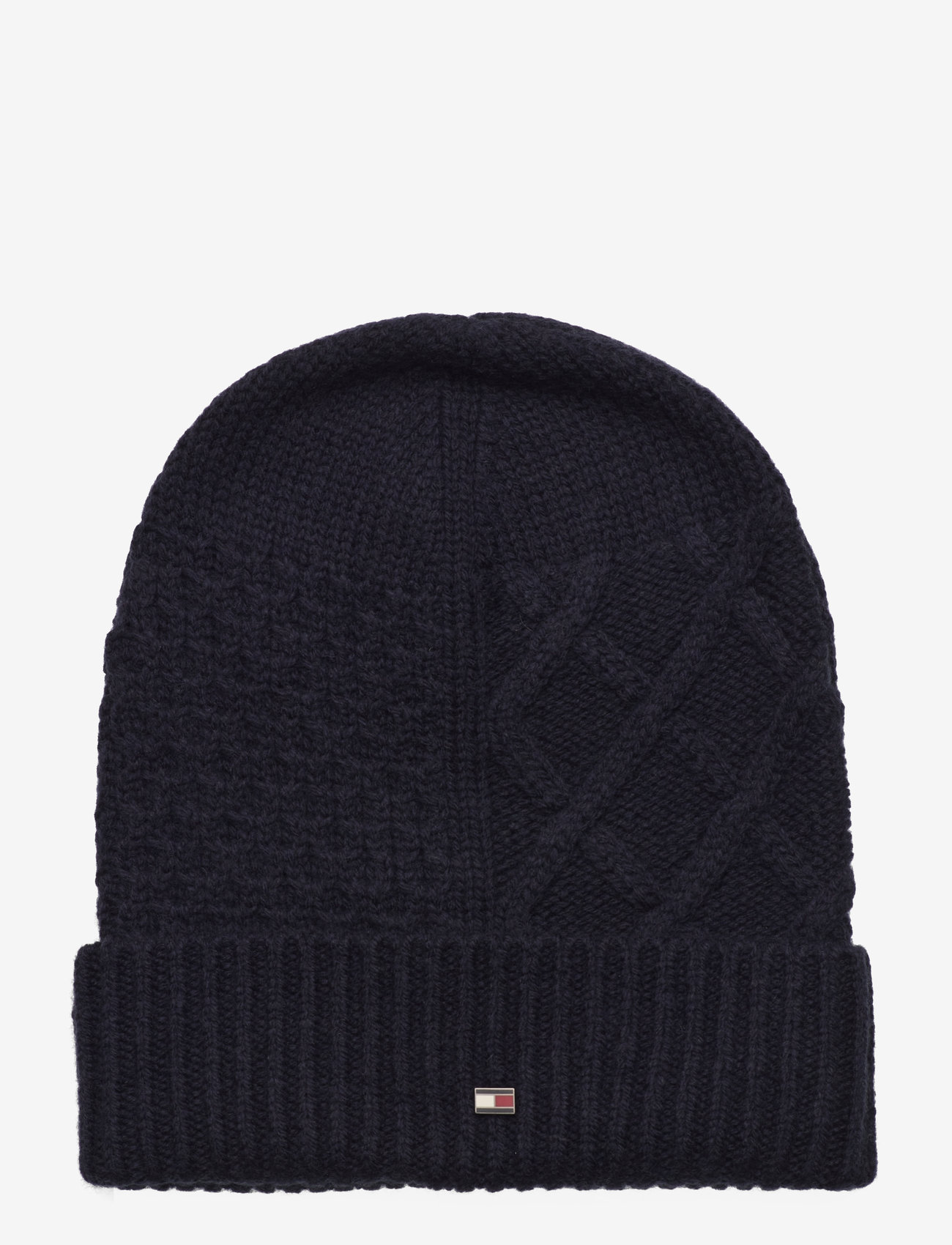 Tommy Hilfiger - TH FLAG CABLE KNIT BEANIE - nach anlass kaufen - space blue - 0