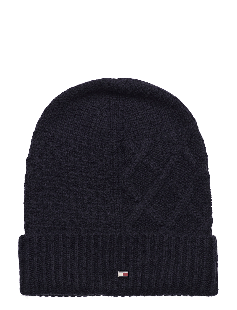 Tommy Hilfiger - TH FLAG CABLE KNIT BEANIE - nach anlass kaufen - space blue - 0