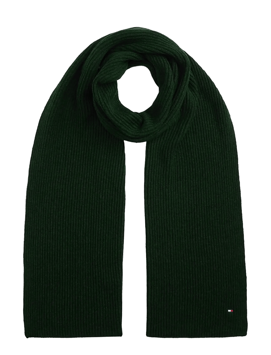 Tommy Hilfiger - TH FLAG PIMA COTTON CASH SCARF - talvesallid - majestic emerald melange - 0