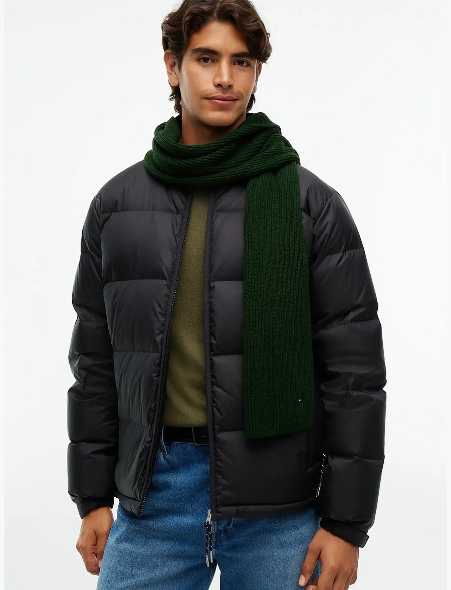 Tommy Hilfiger - TH FLAG PIMA COTTON CASH SCARF - halsdukar - majestic emerald melange - 0