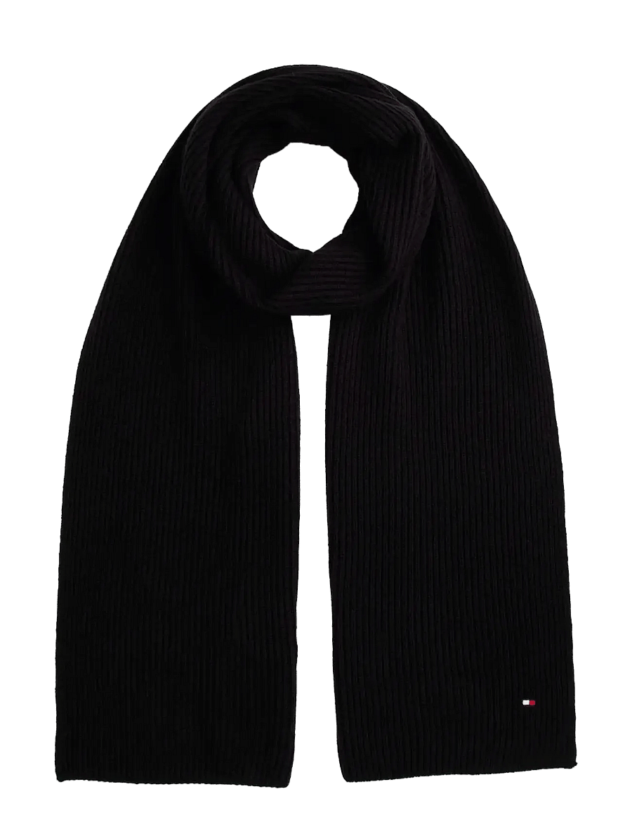 Tommy Hilfiger - TH FLAG PIMA COTTON CASH SCARF - halstørklæder - black - 1