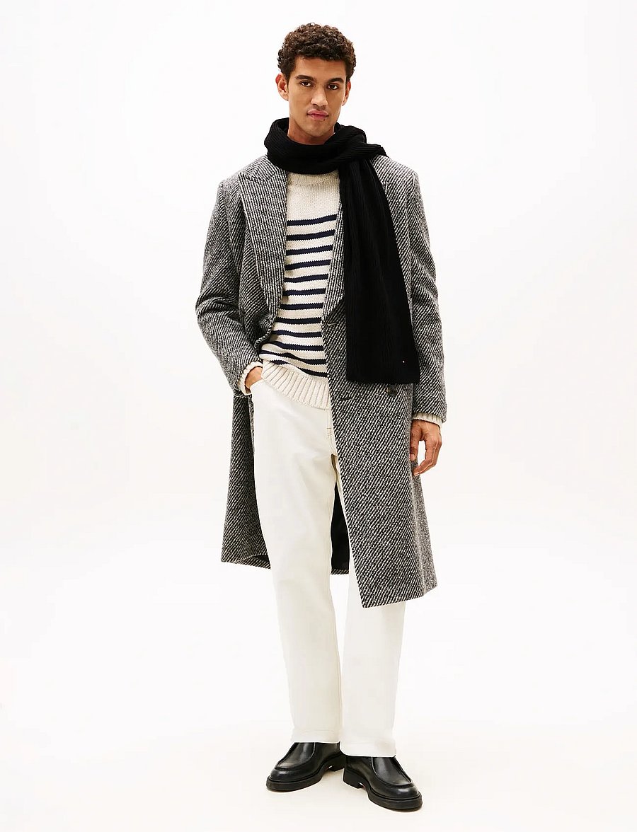 Tommy Hilfiger - TH FLAG PIMA COTTON CASH SCARF - halstørklæder - black - 0