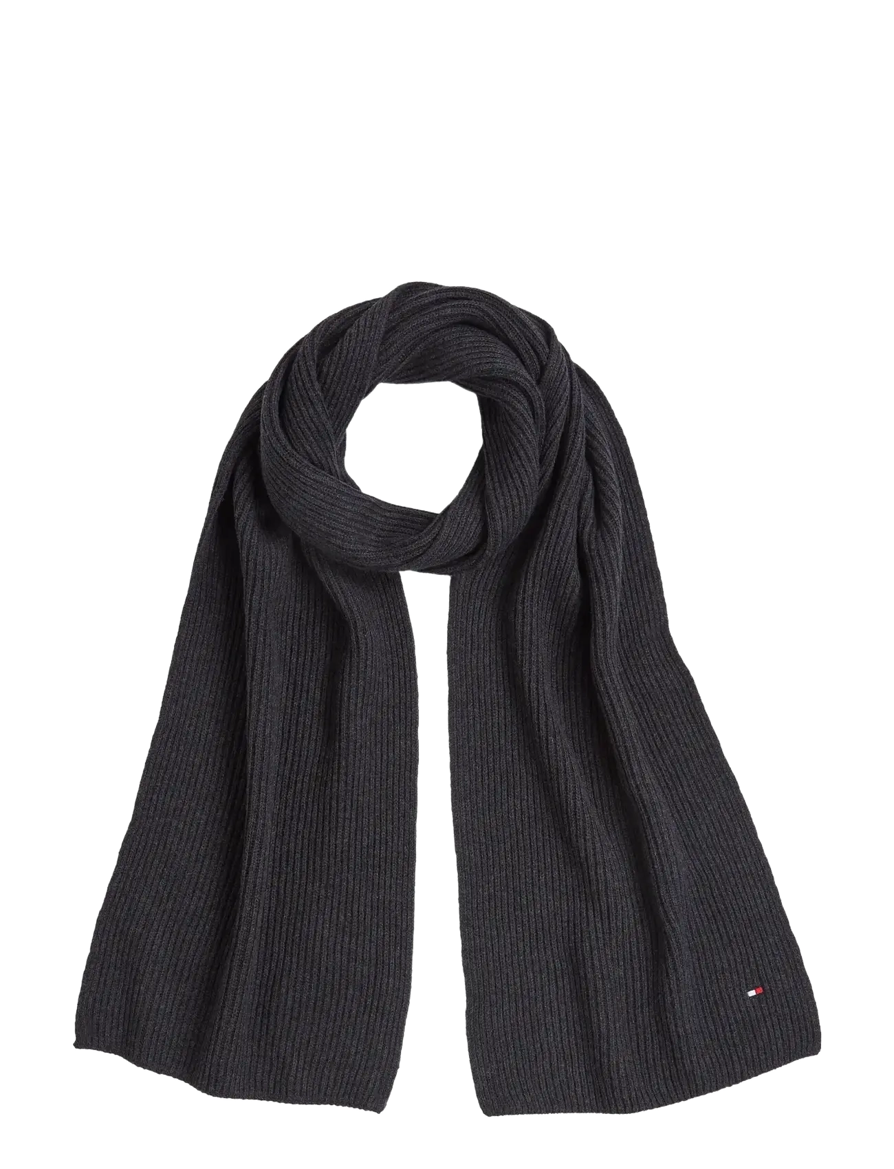 TH FLAG PIMA COTTON CASH SCARF - CHARCOAL GRAY