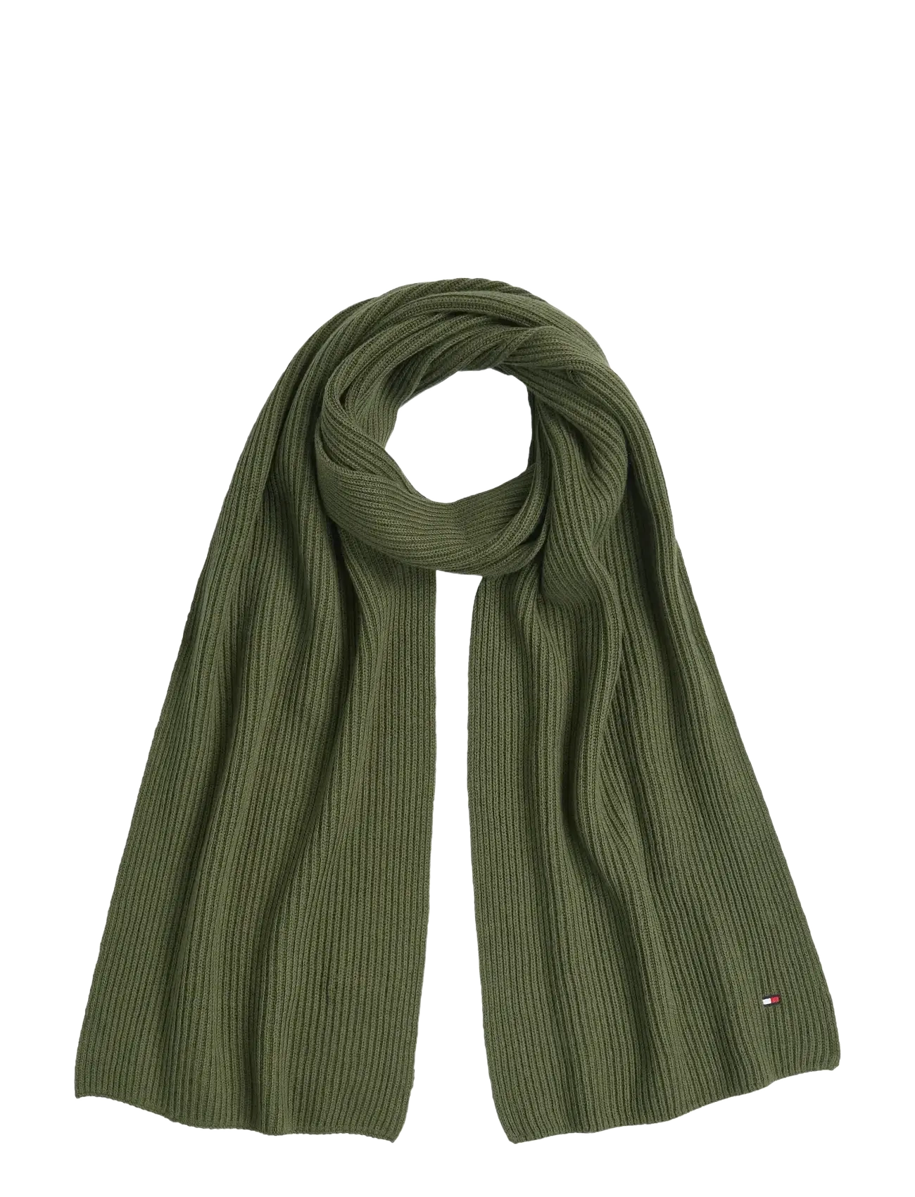 TH FLAG PIMA COTTON CASH SCARF - FOXHUNT GREEN