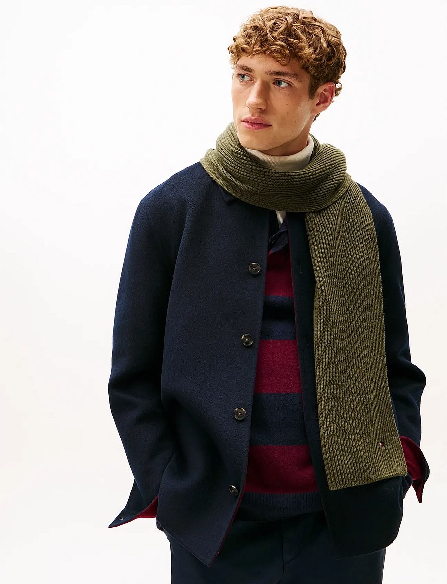Tommy Hilfiger - TH FLAG PIMA COTTON CASH SCARF - halstørklæder - foxhunt green - 0