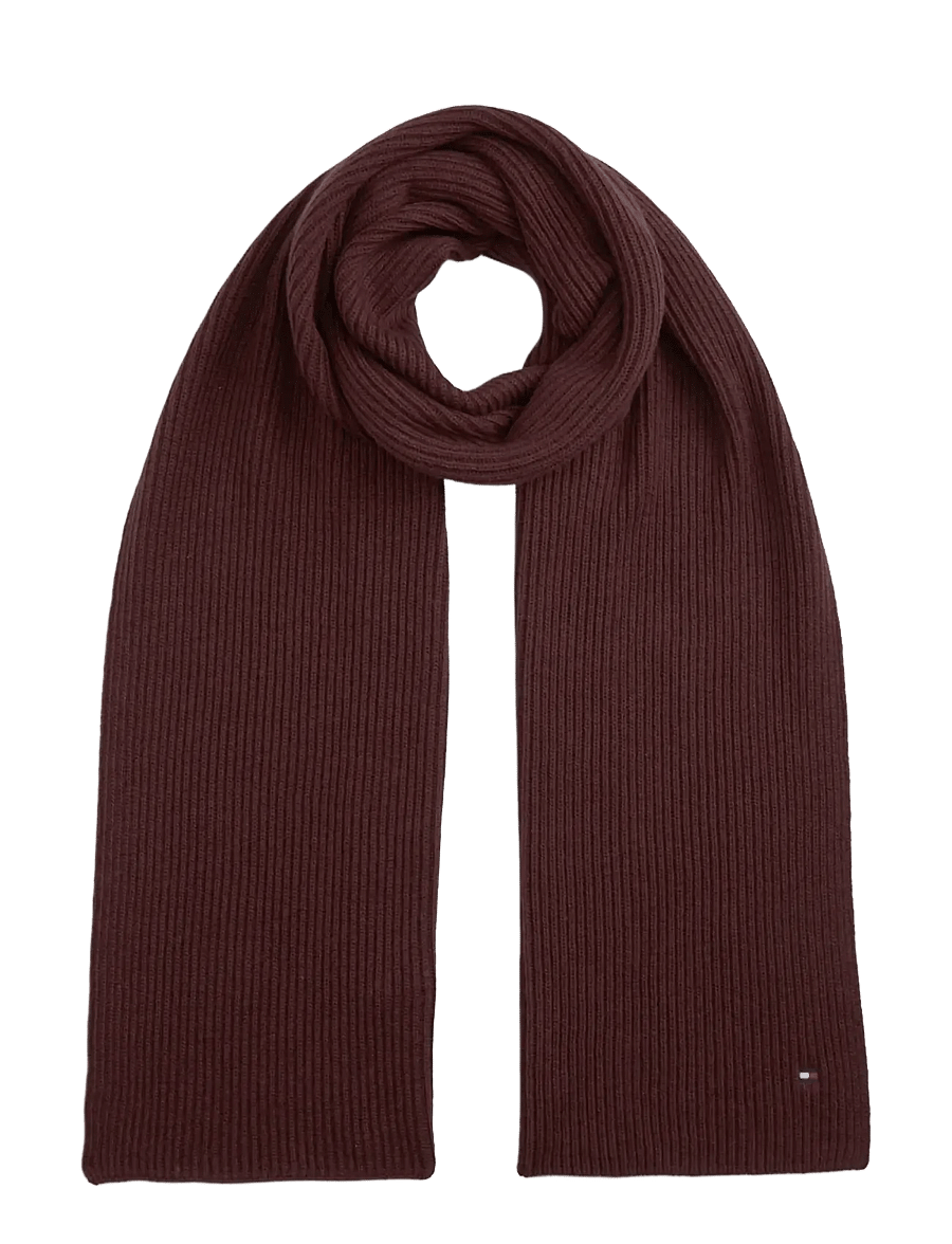 Tommy Hilfiger - TH FLAG PIMA COTTON CASH SCARF - winterschals - red wine melange - 1