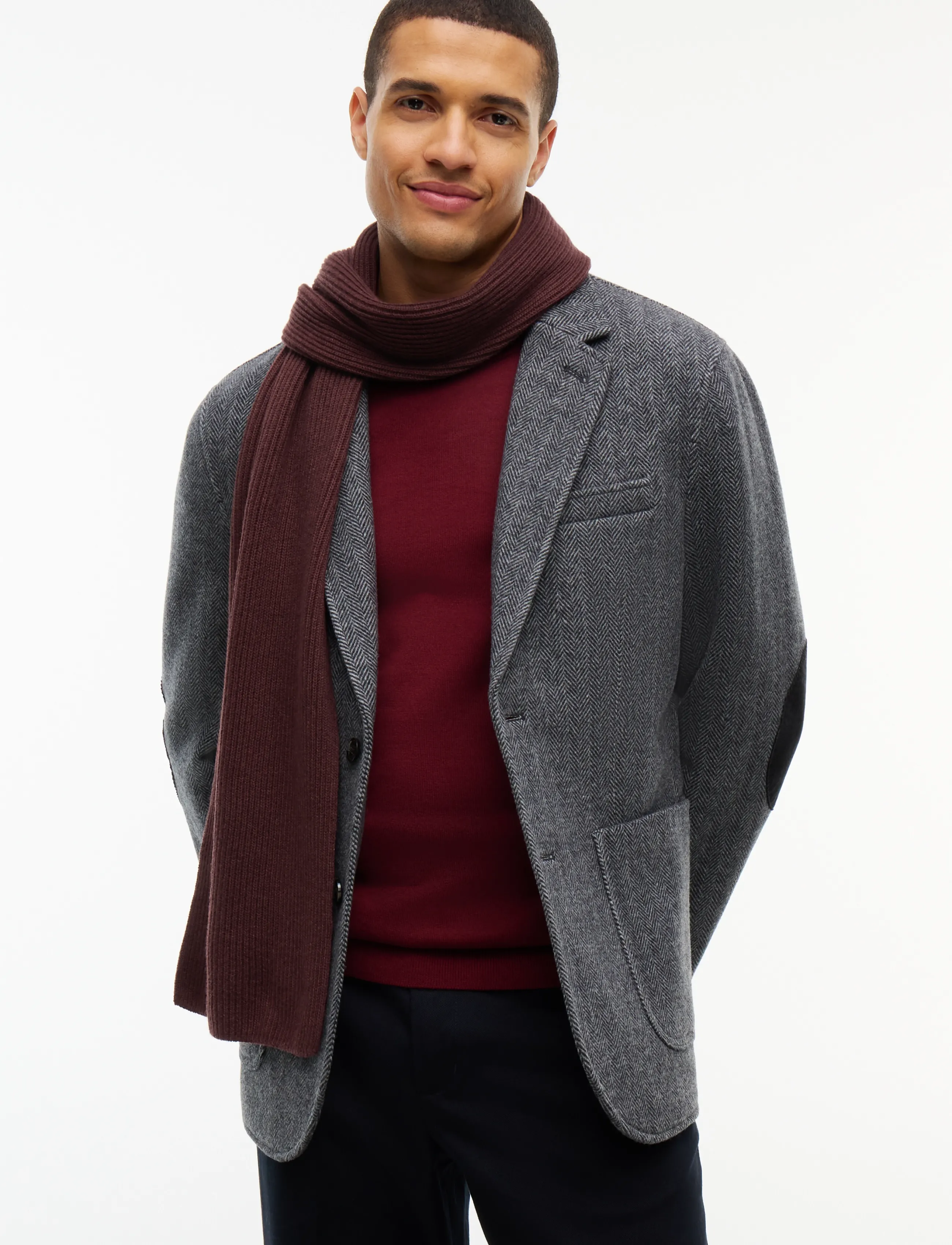 Tommy Hilfiger - TH FLAG PIMA COTTON CASH SCARF - winterschals - red wine melange - 0