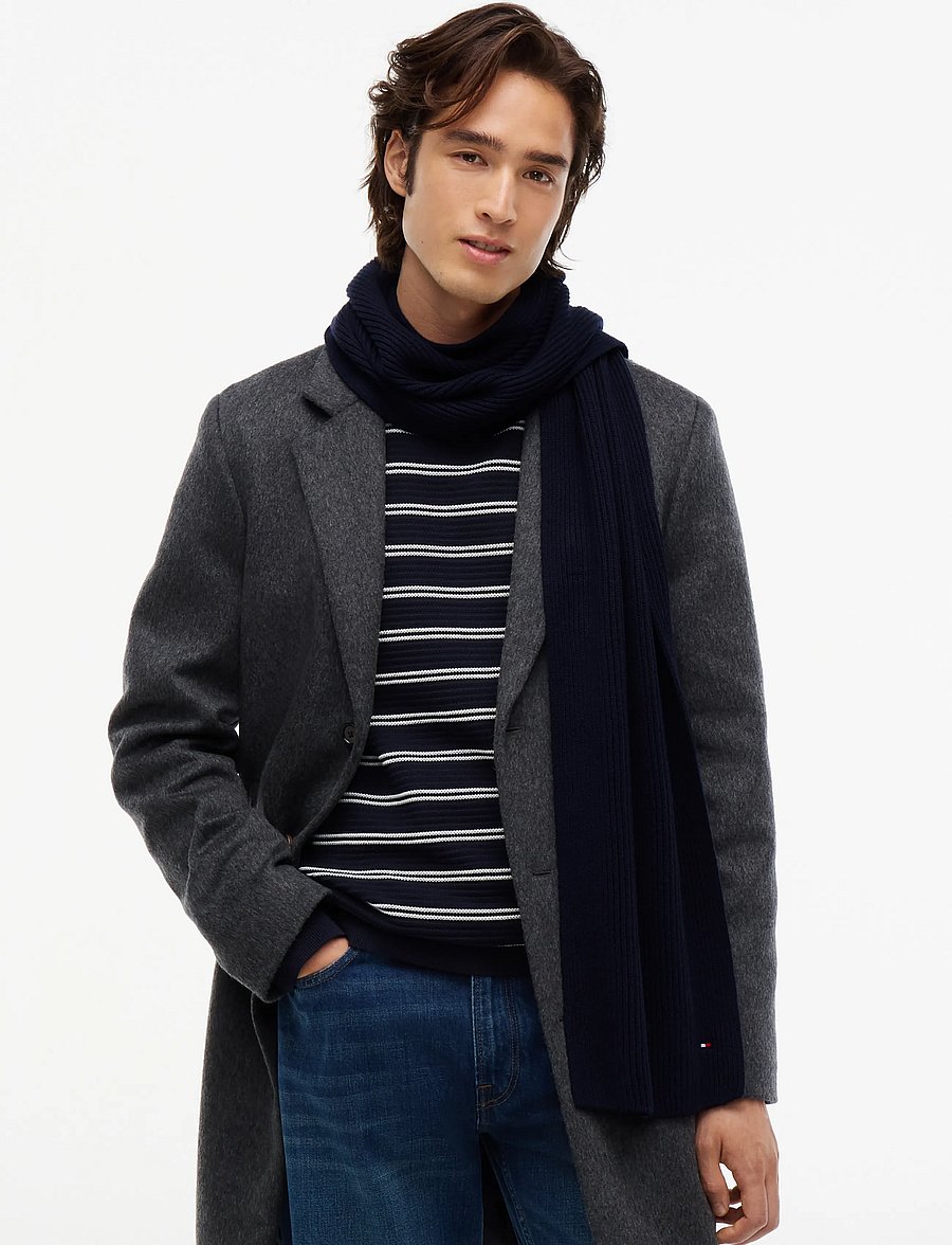 Tommy Hilfiger - TH FLAG PIMA COTTON CASH SCARF - halstørklæder - space blue - 0