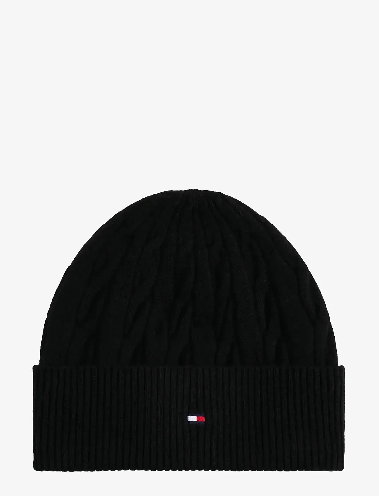Tommy Hilfiger - TH FLAG CABLE KNIT BEANIE - nach anlass kaufen - black - 1