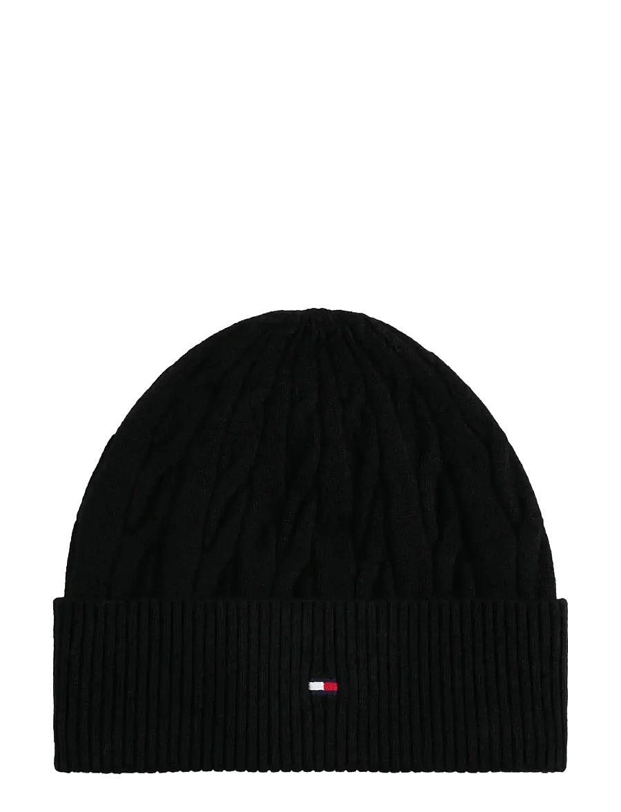 Tommy Hilfiger - TH FLAG CABLE KNIT BEANIE - shop efter anledning - black - 1