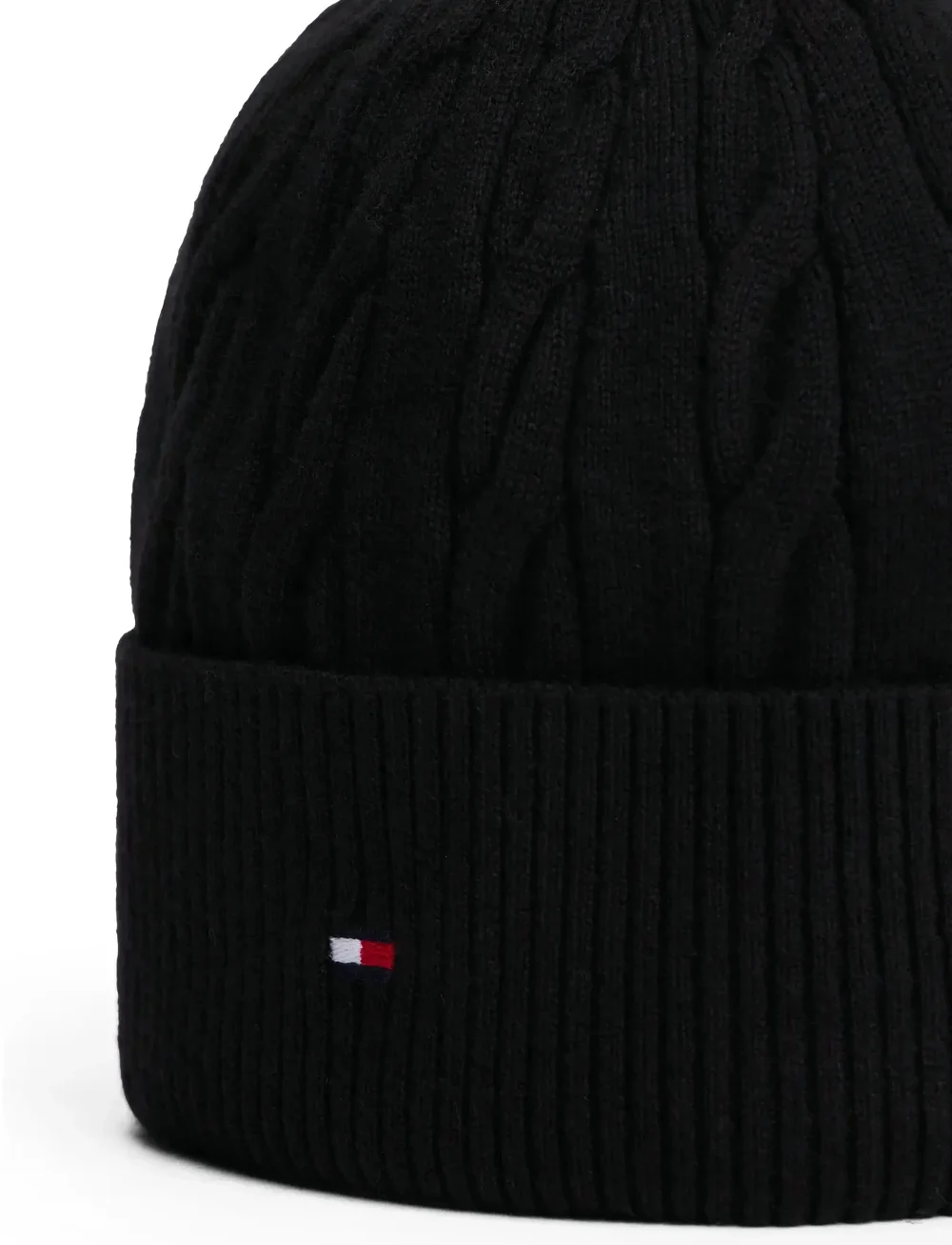 Tommy Hilfiger - TH FLAG CABLE KNIT BEANIE - kupuj według okazji - black - 3