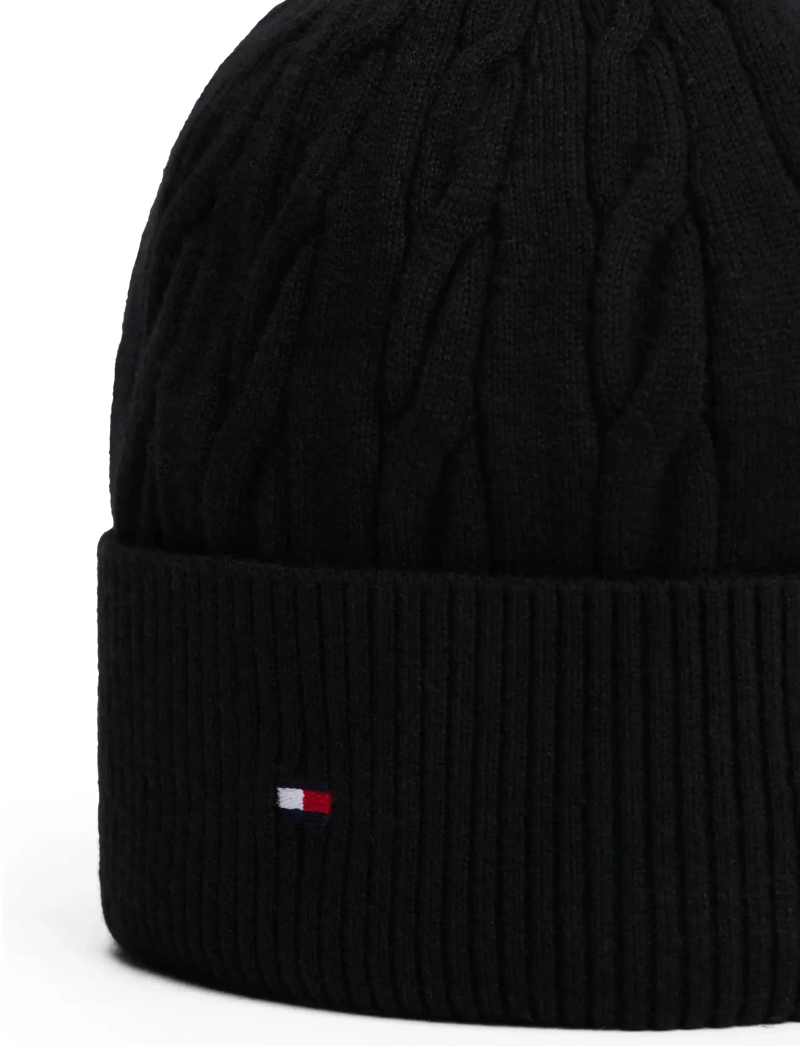 Tommy Hilfiger - TH FLAG CABLE KNIT BEANIE - nach anlass kaufen - black - 3