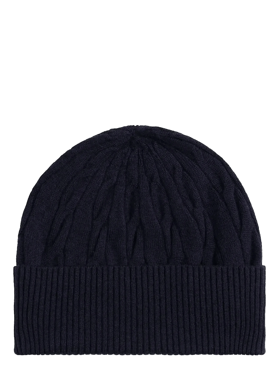 Tommy Hilfiger - TH FLAG CABLE KNIT BEANIE - nach anlass kaufen - space blue - 2
