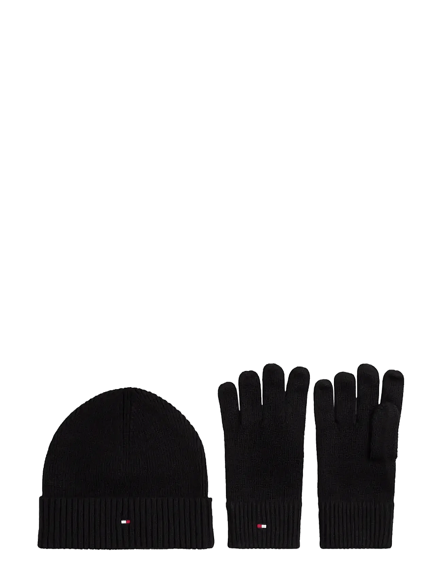 Tommy Hilfiger - TH FLAG BEANIE & GLOVE GP - osta olukorra järgi - black - 1