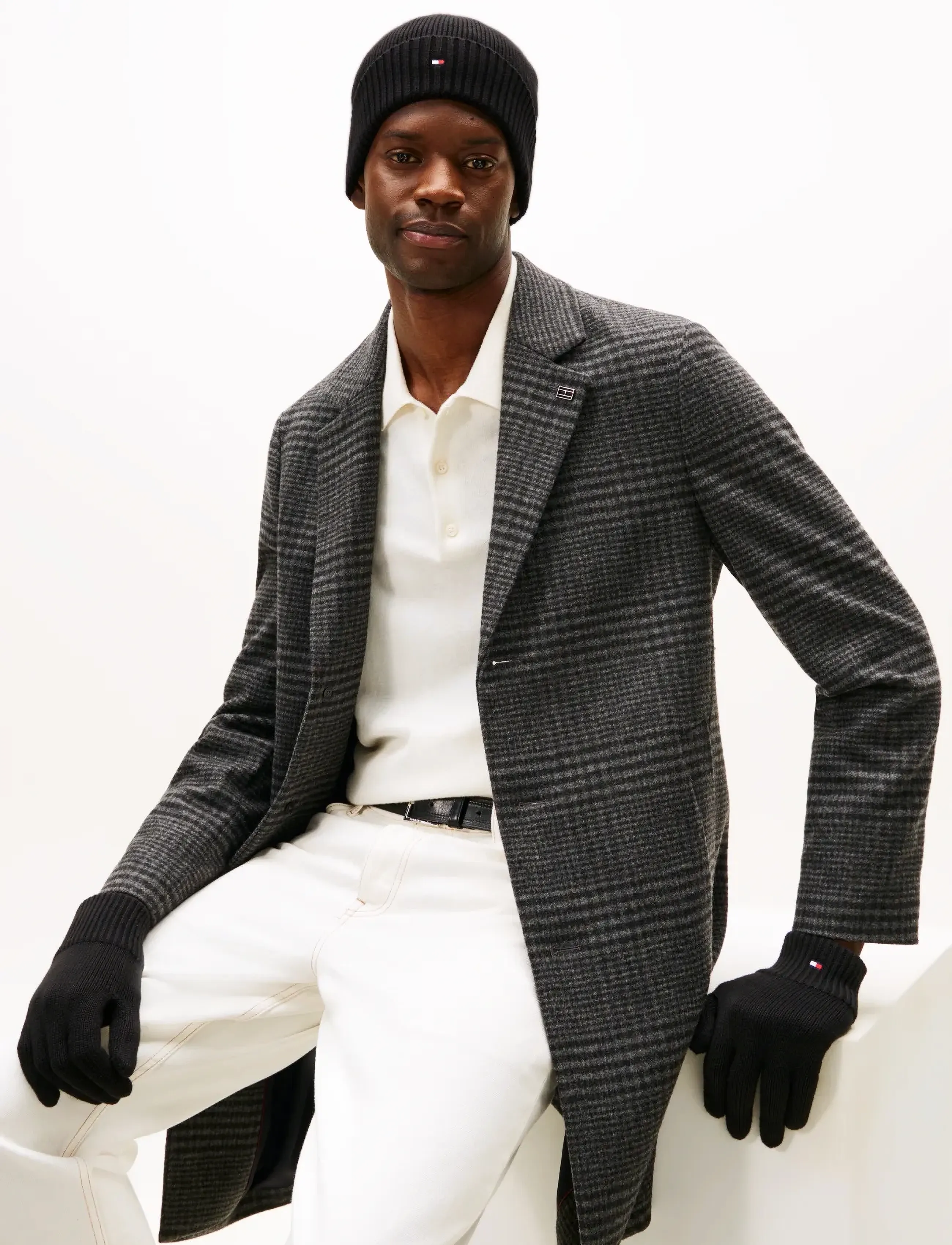 Tommy Hilfiger TH FLAG BEANIE & GLOVE GP - Preppy - BLACK / black