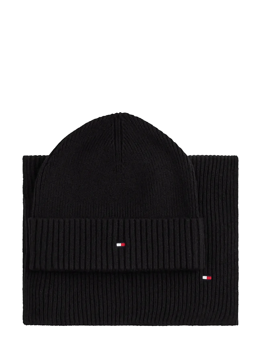 Tommy Hilfiger - TH FLAG BEANIE & SCARF GP - winterschals - black - 1