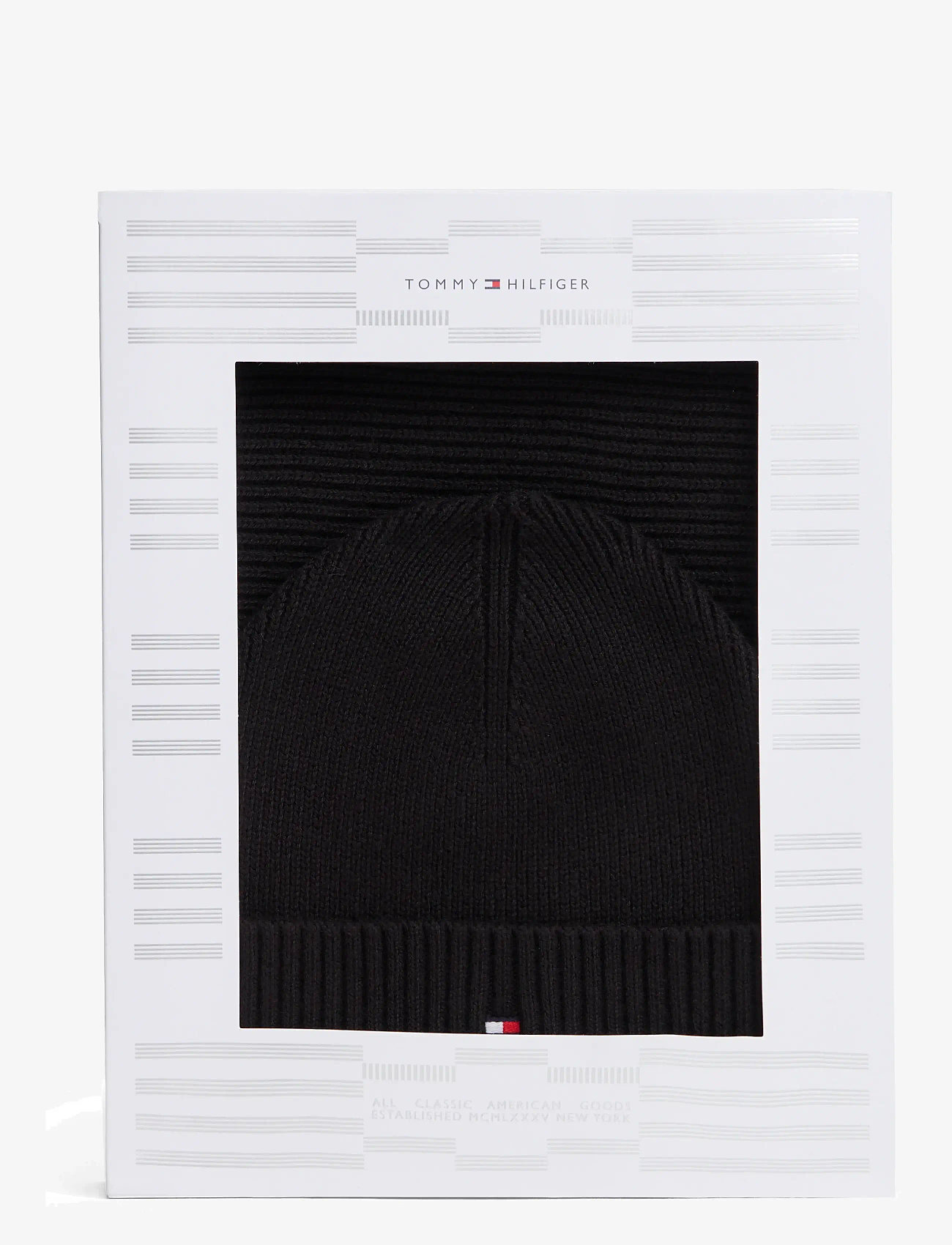 Tommy Hilfiger - TH FLAG BEANIE & SCARF GP - halstørklæder - black - 2