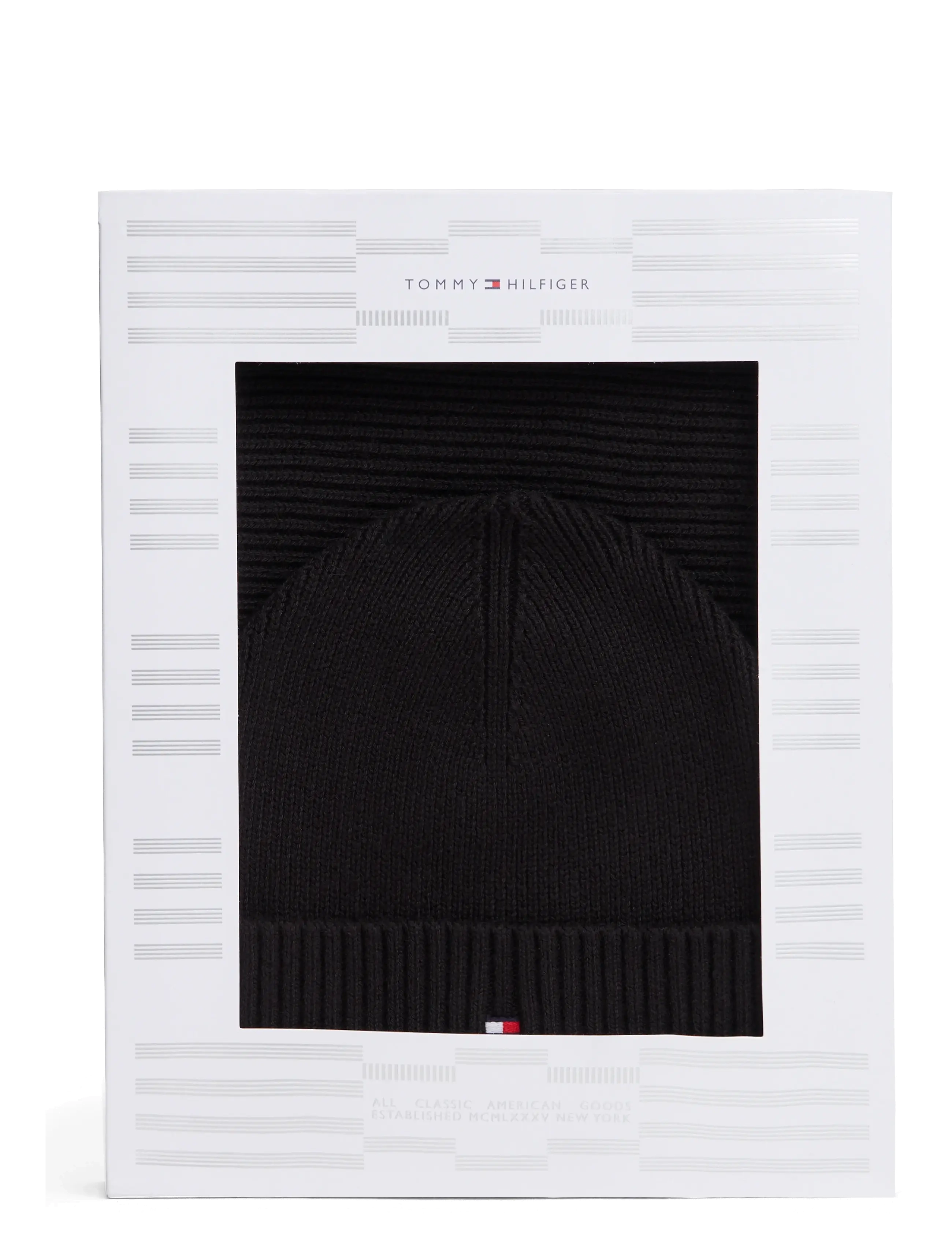 Tommy Hilfiger - TH FLAG BEANIE & SCARF GP - vetrartreflar - black - 2