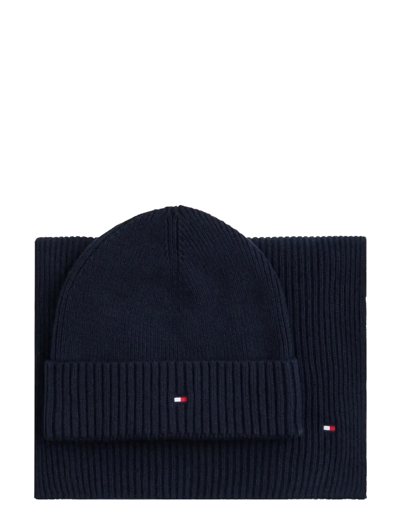 Tommy Hilfiger TH FLAG BEANIE & SCARF GP - Kinkekomplektid - SPACE BLUE / navy