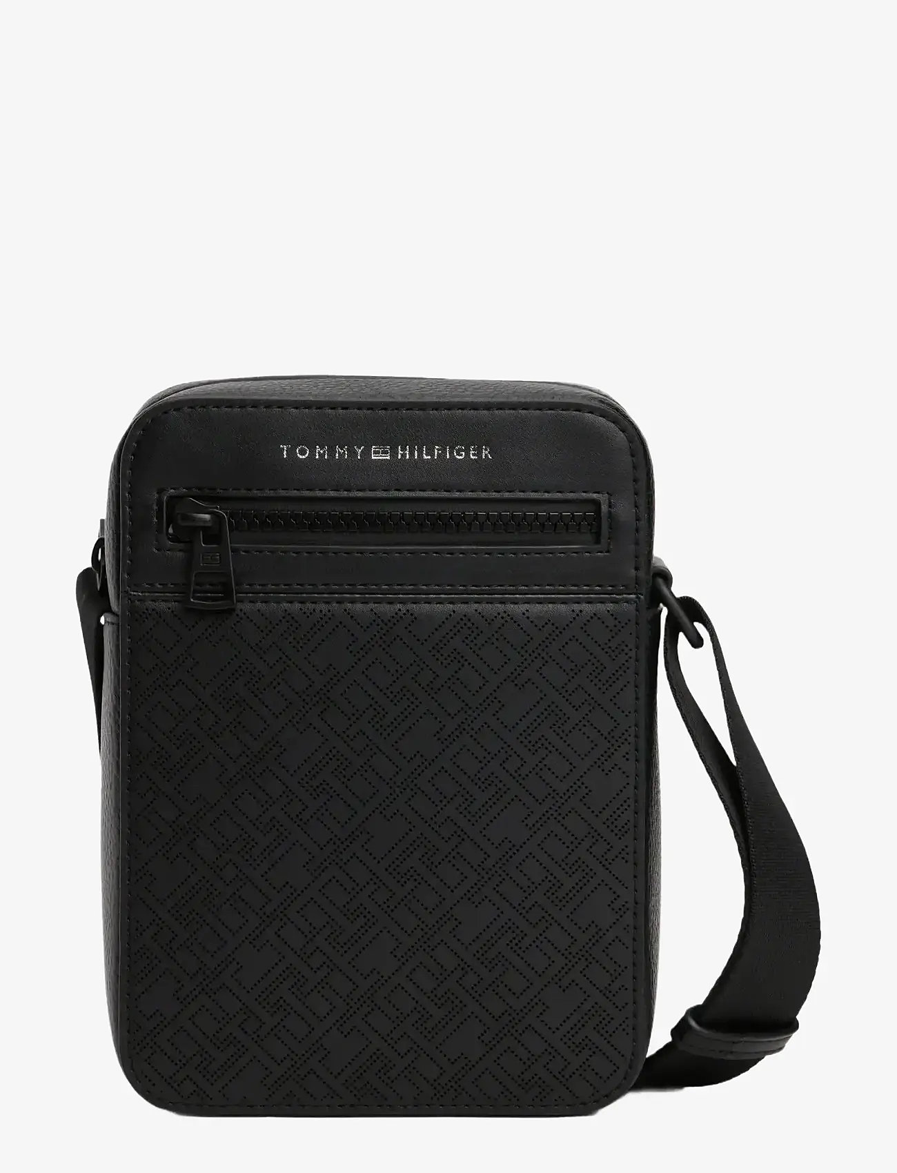 Tommy Hilfiger - TH MONOGRAM MINI REPORTER - Õlakotid - black - 0