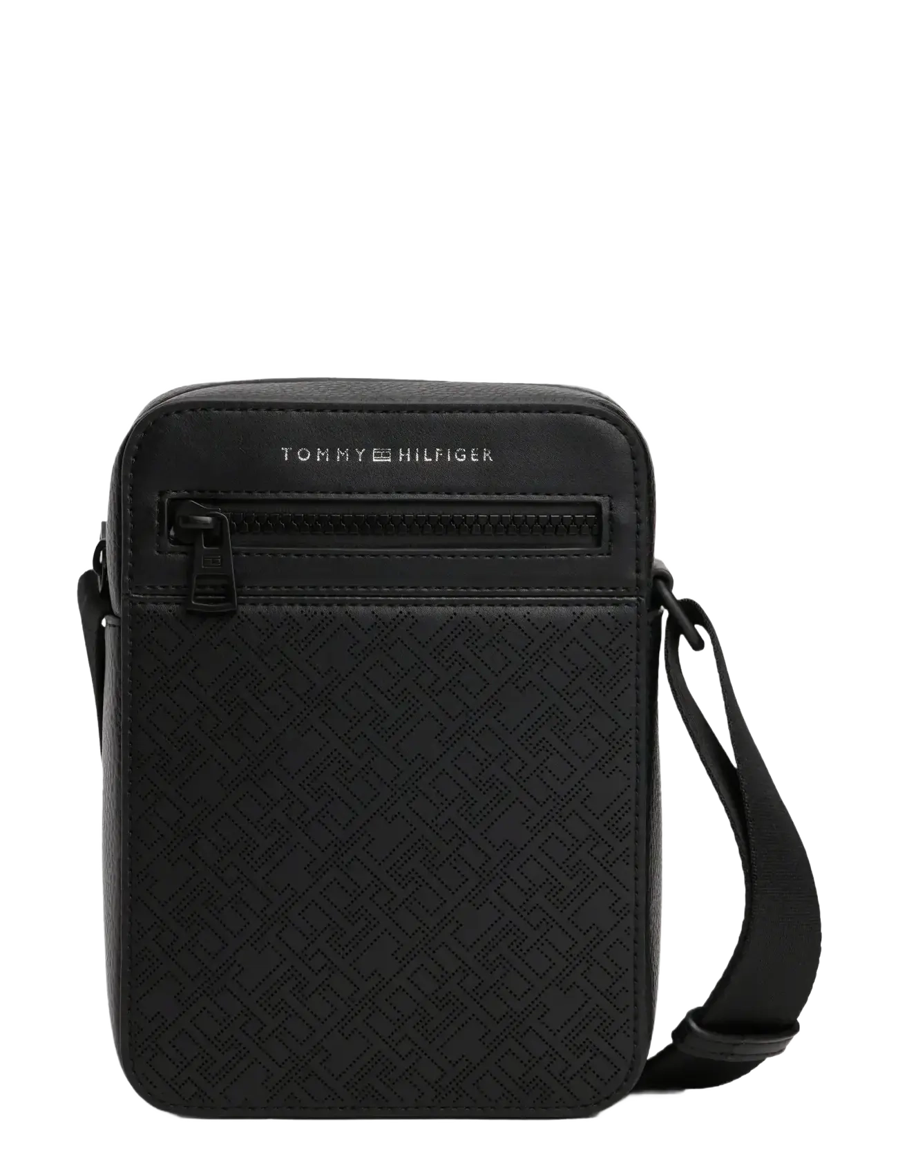 Tommy Hilfiger TH MONOGRAM MINI REPORTER - Tasker - BLACK / black