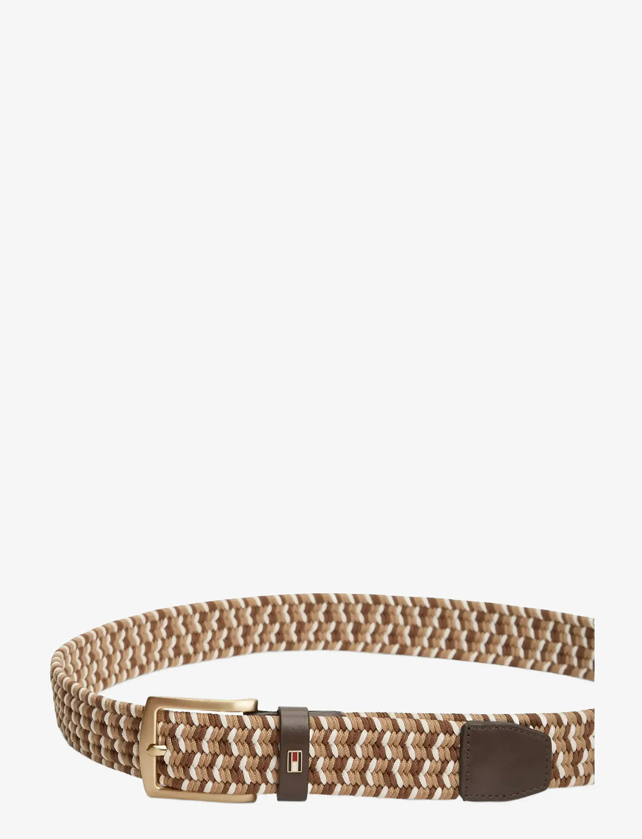 Tommy Hilfiger - DENTON ELASTIC 3.5 - flettede bælter - coffee bean  safari canvas - 3