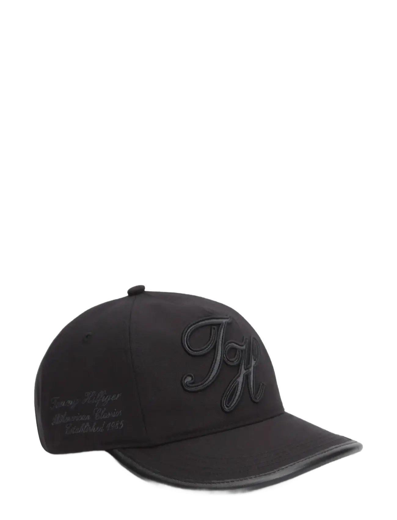 TH SCRIPT ELEVATED 5 PANEL CAP - BLACK