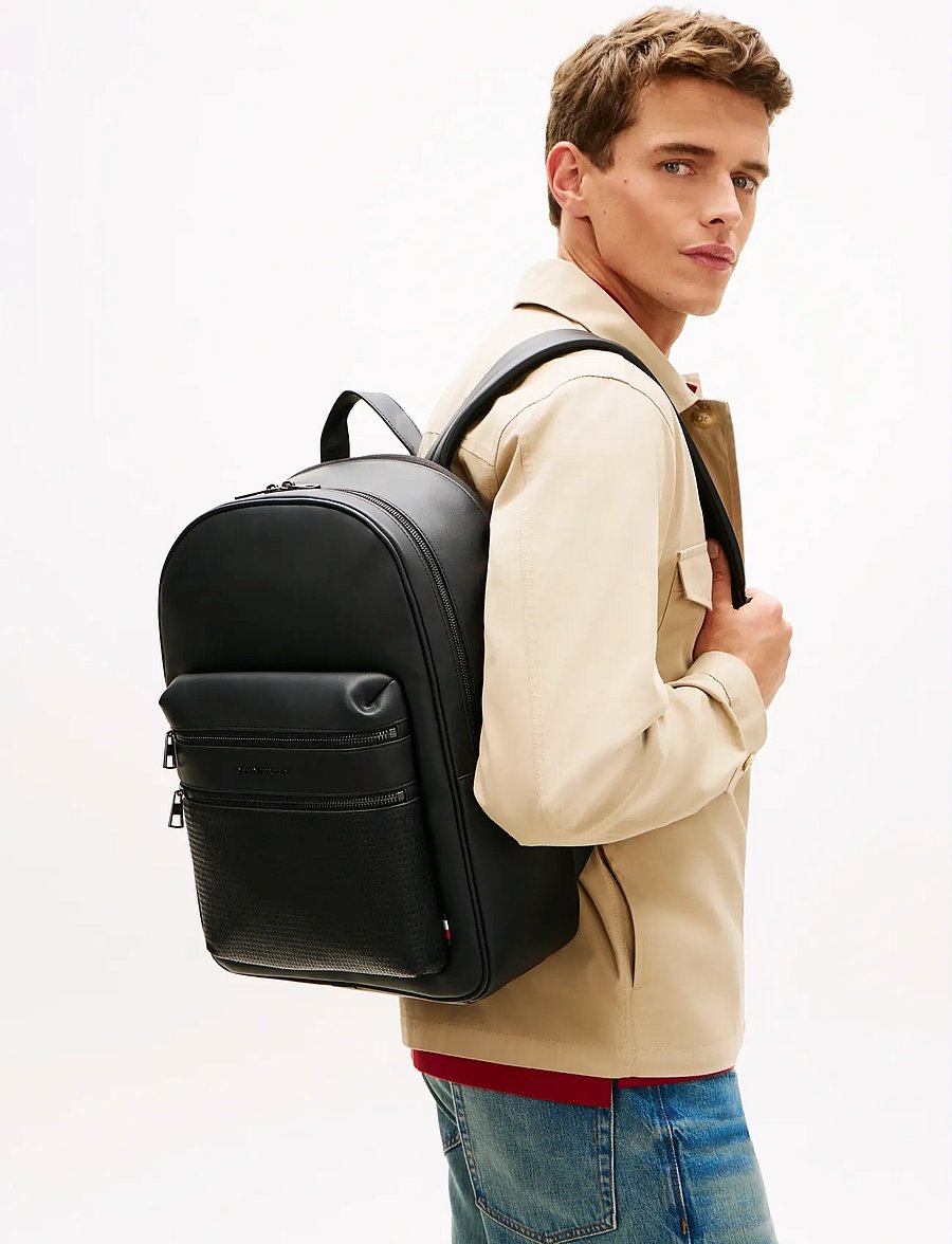 Tommy Hilfiger - TH WOVEN BACKPACK - business-rygsække - black - 0