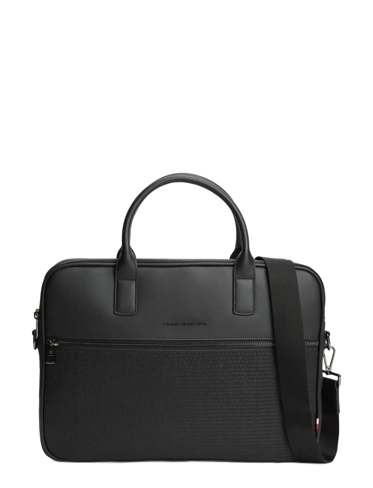 Tommy Hilfiger TH WOVEN COMPUTER BAG - Laukut - BLACK / black