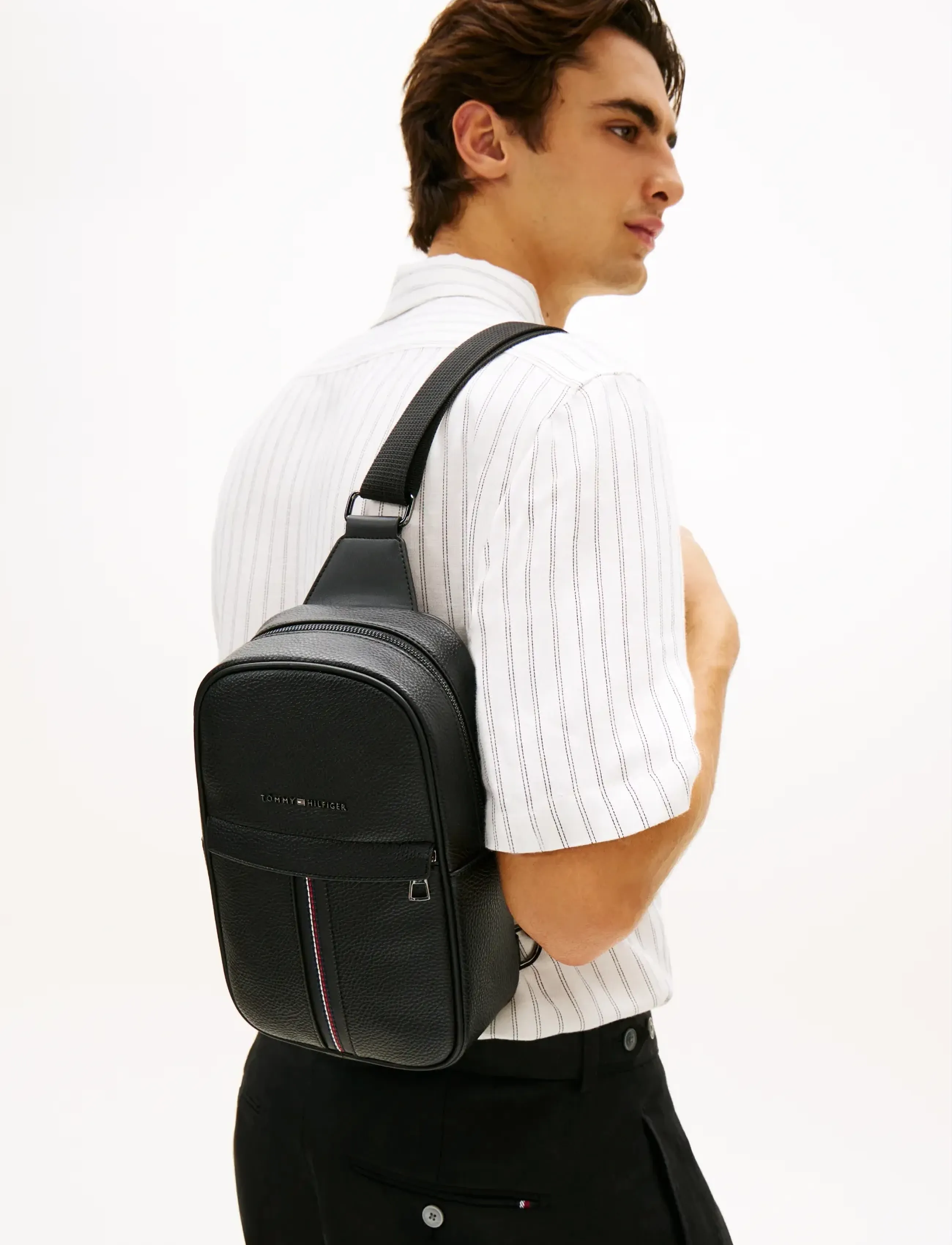 Tommy Hilfiger TH CENTRAL SLINGPACK - Preppy - BLACK / black