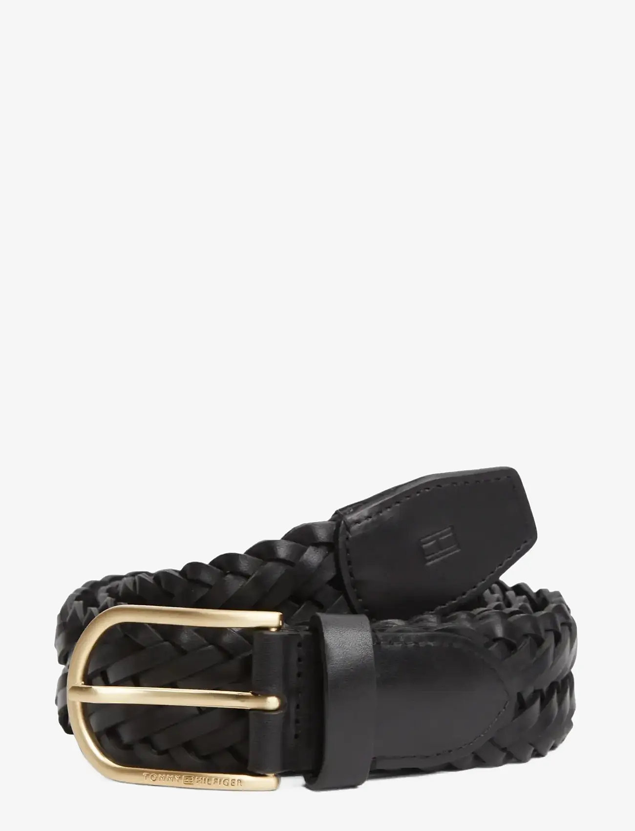 Tommy Hilfiger - TH ARCHIVE WOVEN LEATHER - punutud vööd - black - 0