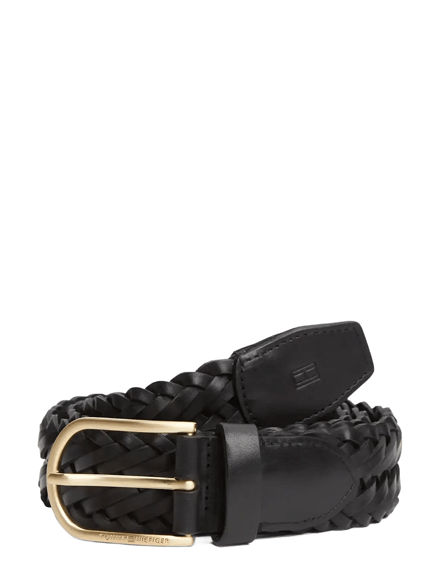 Tommy Hilfiger - TH ARCHIVE WOVEN LEATHER - punutud vööd - black - 0