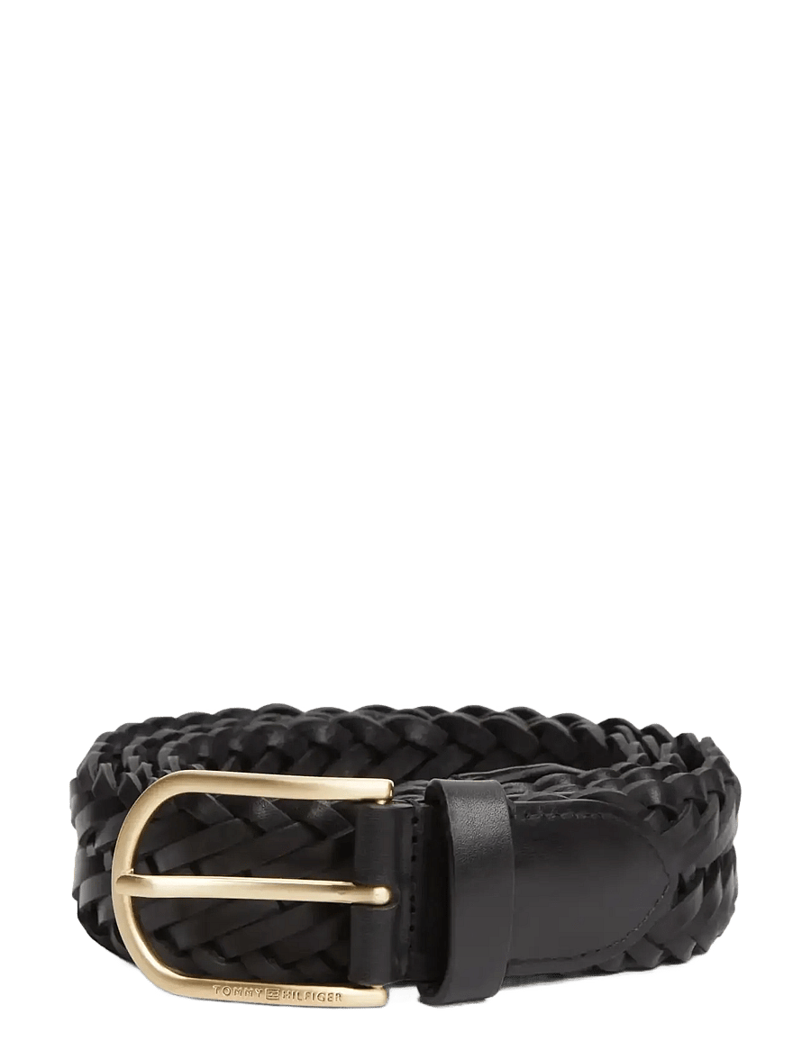 Tommy Hilfiger - TH ARCHIVE WOVEN LEATHER - punutud vööd - black - 1