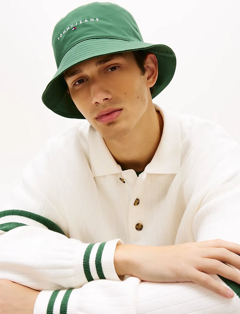 Tommy Hilfiger - TJM LINEAR LOGO BUCKET - kibirėlio formos kepurės - shadow pine - 0